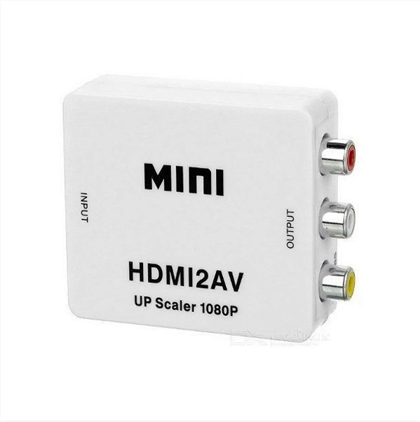 Adaptador AV/RCA Fêmea para HDMI Fêmea com Áudio