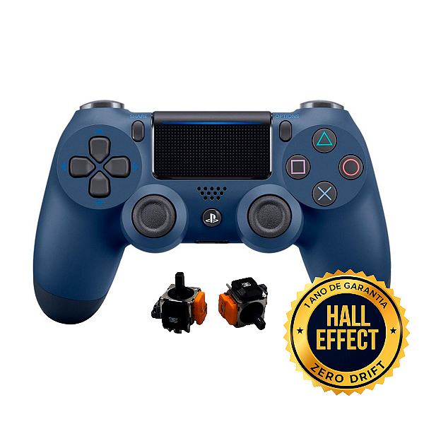 Controle Sem Fio Original PS4 Hall Effect Azul Meia-Noite Seminovo