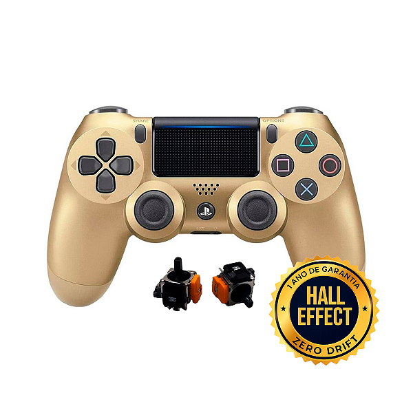 Controle Sem Fio Original PS4 Hall Effect Dourado Seminovo