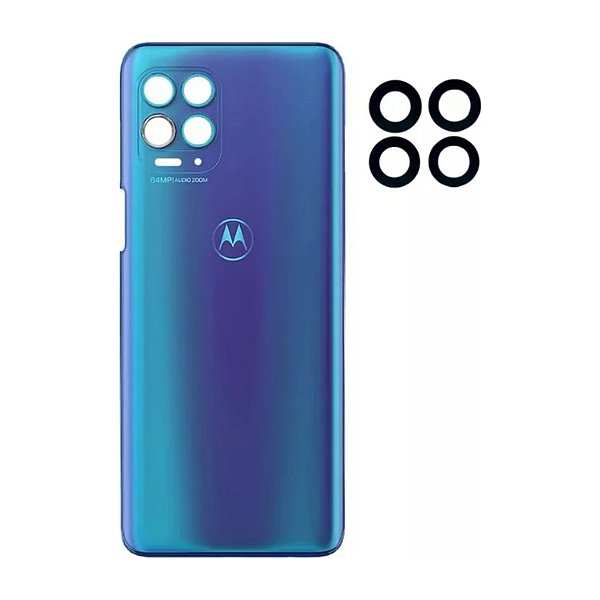 Pç para Motorola Tampa Traseira Compatível Moto G100 + Lente Azul