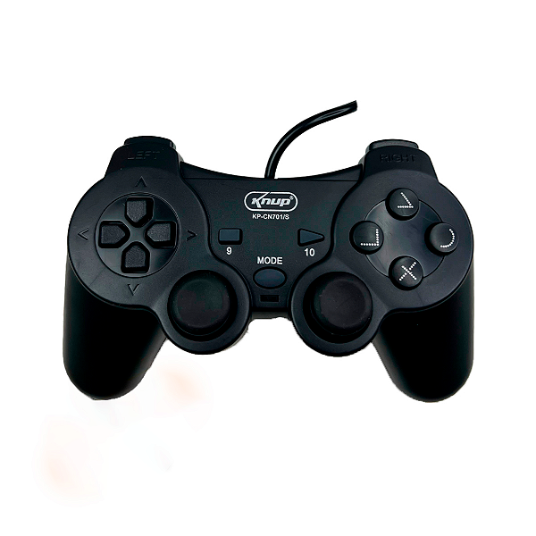 Controle Com Fio Compatível PC Knup KP-CN701/S Preto