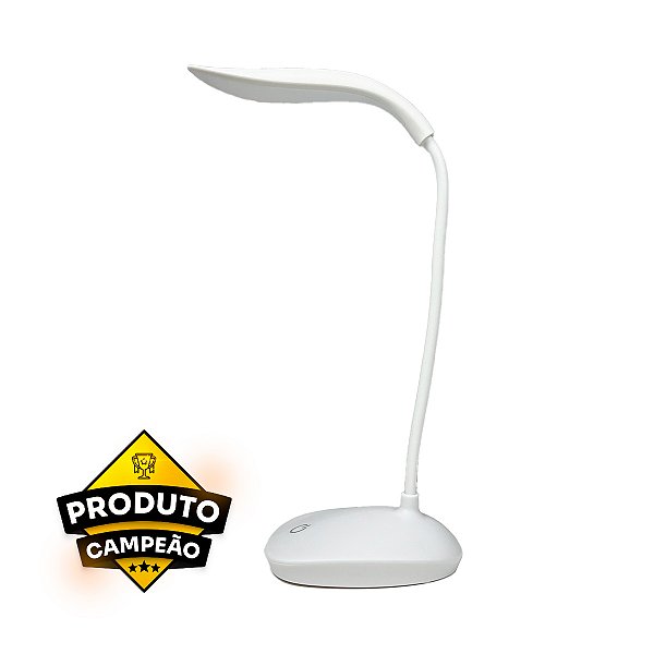 Luminária de Mesa Recarregável LED Kapbom KA-T1709 Branco