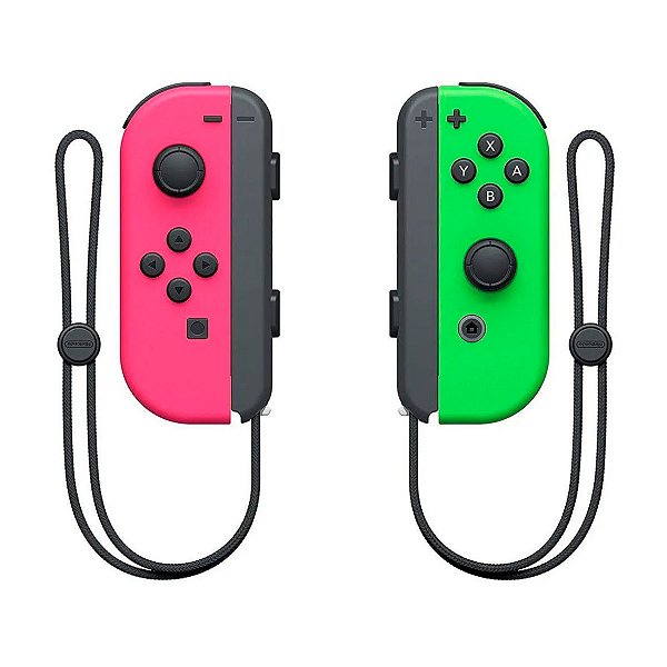 Controle Joy-Con Par Original Nintendo Switch Rosa Neon / Verde Neon Seminovo