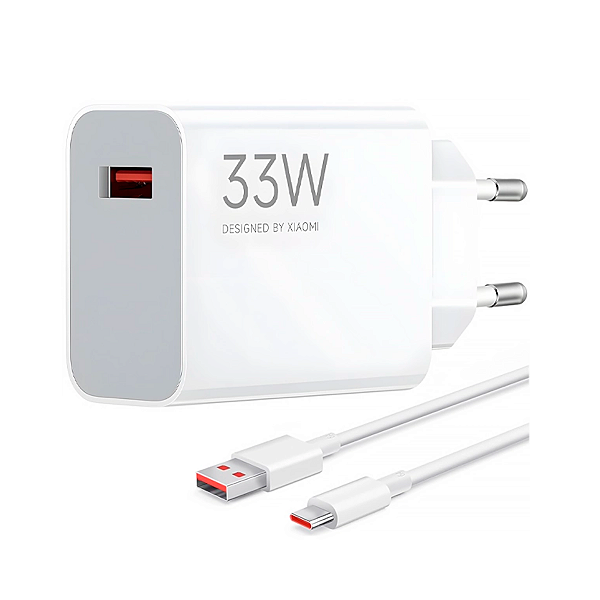 Fonte Celular + Cabo USB-A para USB-C Xiaomi 33W MDY16EF