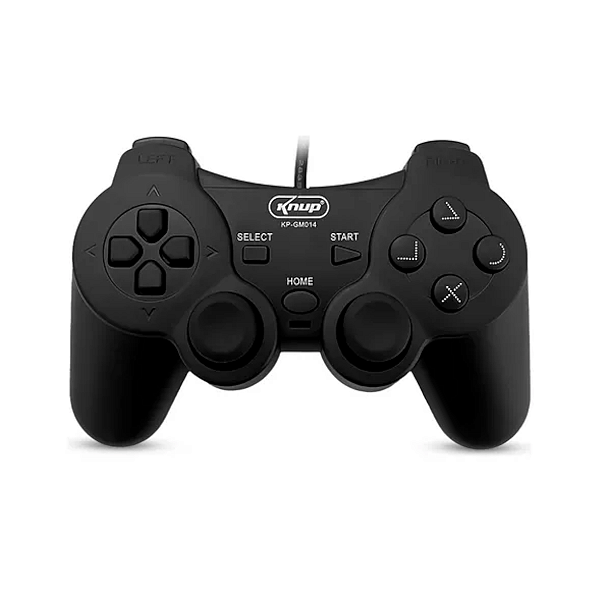 Controle Com Fio Compatível PS2 Knup KP-GM014 Preto