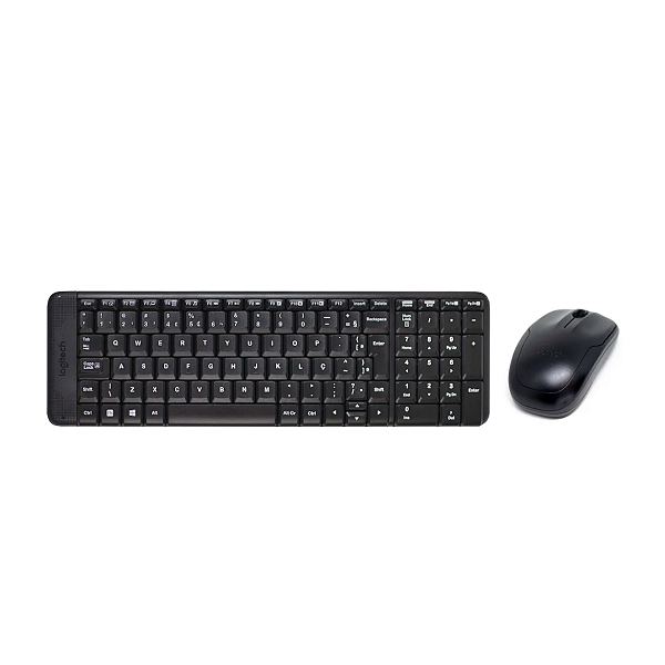 Kit 2 em 1 Teclado + Mouse Wireless Logitech MK220 Preto