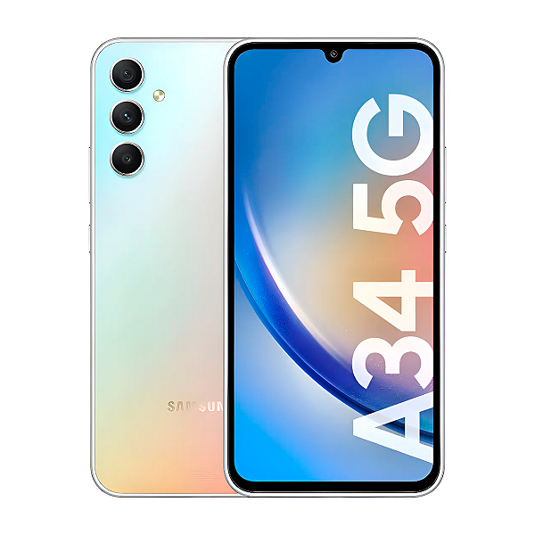 Smartphone Samsung Galaxy A34 5G 256GB 8GB Prata Sem Turbo Seminovo