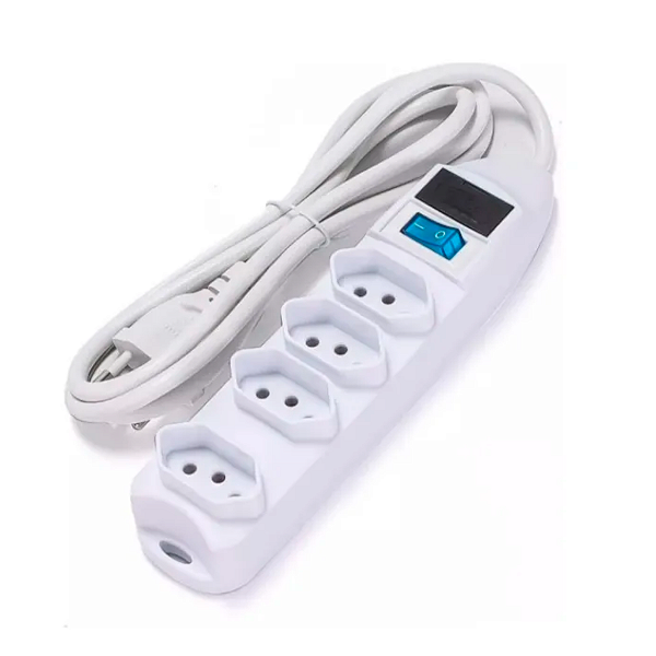 Filtro de Linha Régua Extensão Elétrica 4 Tomadas 5m Knup Branco