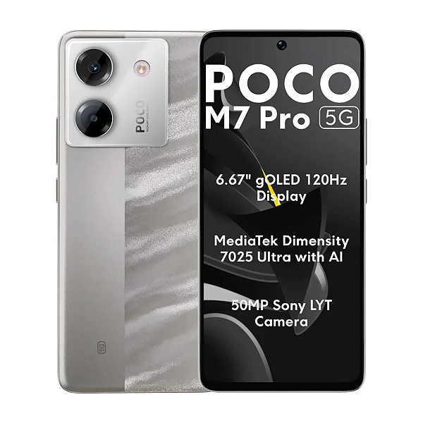Smartphone Poco M7 Pro 5G 256GB 12GB Prata