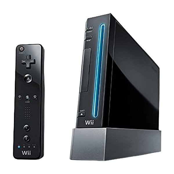 Console Nintendo Wii SD 64GB + Jogos + MotionPlus + Controle Preto Seminovo