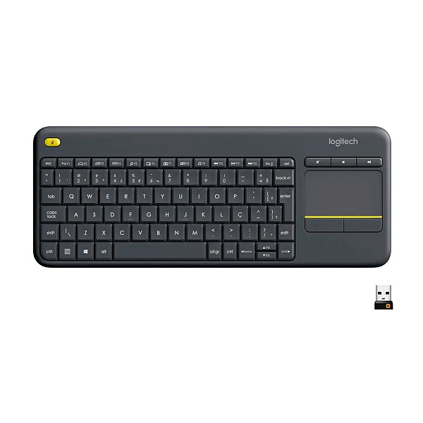 Teclado Wireless com Touchpad Logitech K400 Plus Preto