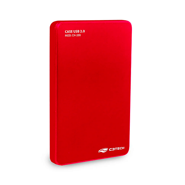 Case para HD Externo Sata 2.5 USB 3.0 CH-400 C3Tech Vermelho
