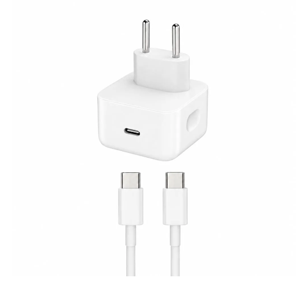 Fonte Celular USB-C 40W + Cabo USB-C para USB-C 1m Lehmox Branco