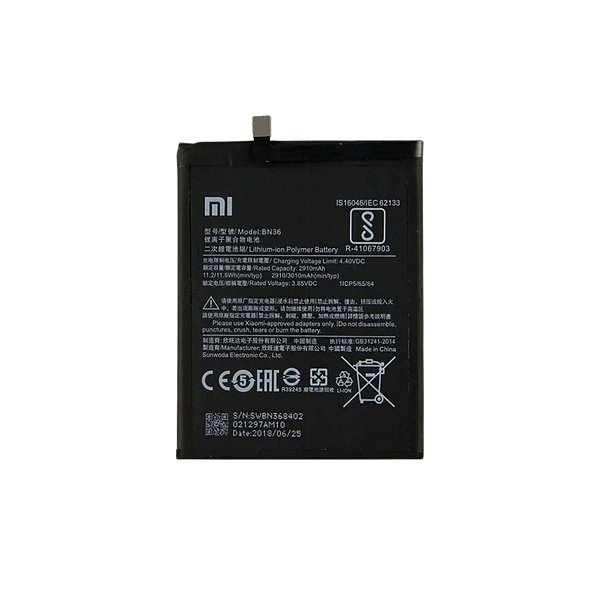 Pç para Xiaomi Bateria Mi A2 / Mi 6X BN36 - 2900 mAh