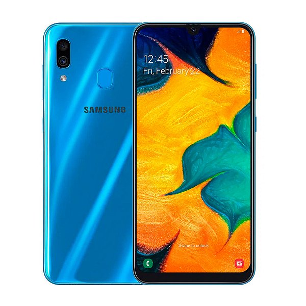 Smartphone Samsung Galaxy A30 64GB 4GB Azul Seminovo
