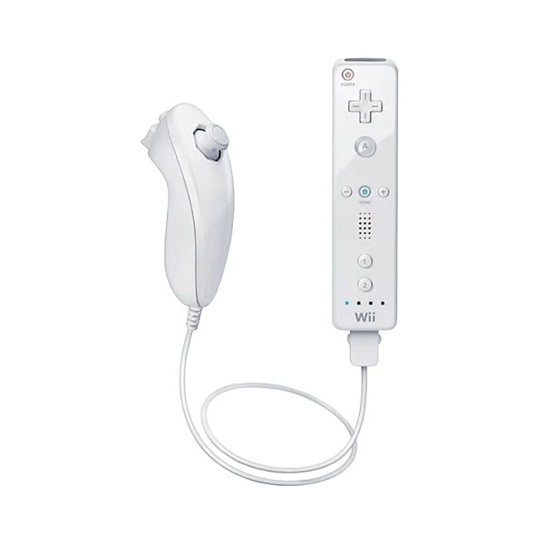 Controle Remote + Nunchuk - Wii Branco Seminovo