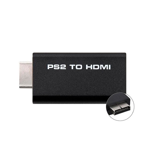 Adaptador HDMI Fêmea para PS2 Macho com 3.5mm Áudio 1080p