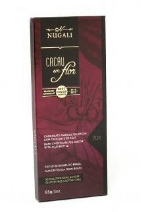 Chocolate Nugali 70% Com Crocante De Açaí (100g)