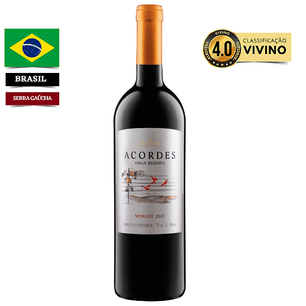 Vinho Garibaldi Acordes Gran Reserva  Merlot 2022