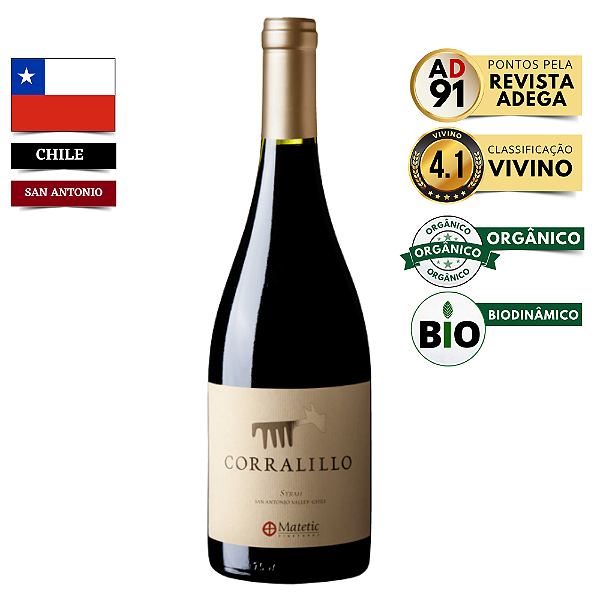 Vinho Matetic Corralillo Syrah 2018