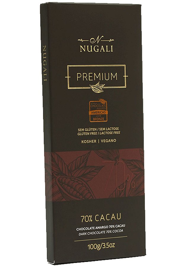 Chocolate Nugali 70% Cacau Vegano 100g