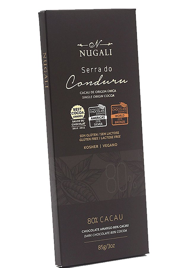Chocolate Nugali Serra Do Conduru 80% Vegano 85g