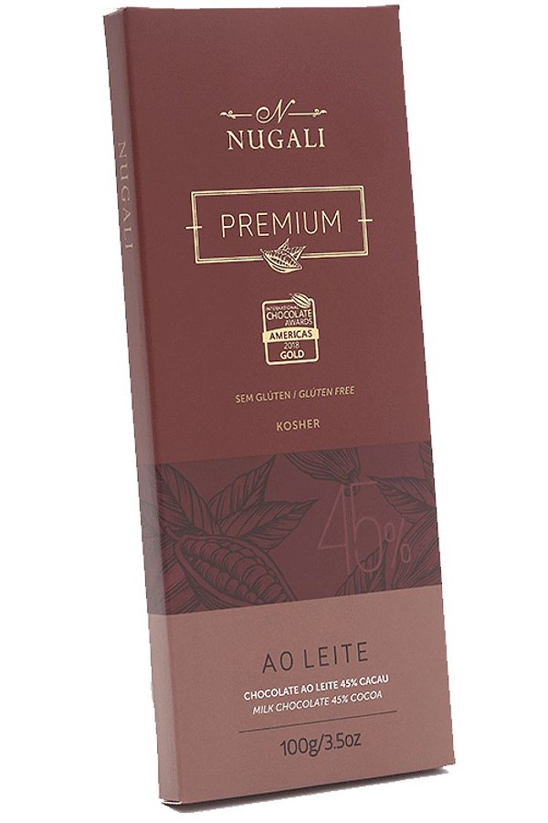 Chocolate Nugali Premium 45 % Ao Leite 100g