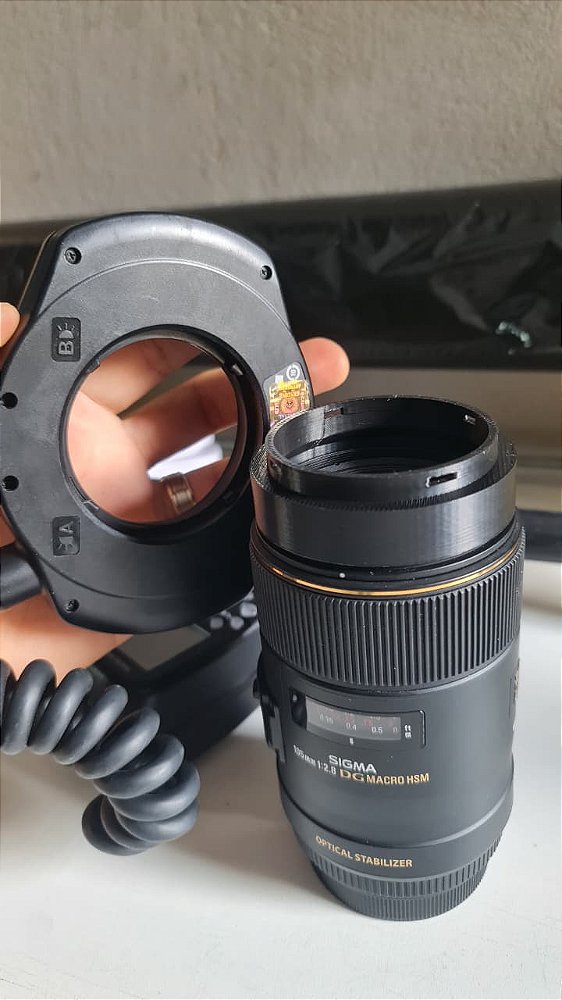Adaptador pra lente Sigma 105mm Ex DG os hsm pra usar o Ring lite MR - 14EX II