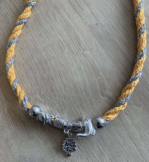 Colar cordão verão amarelo