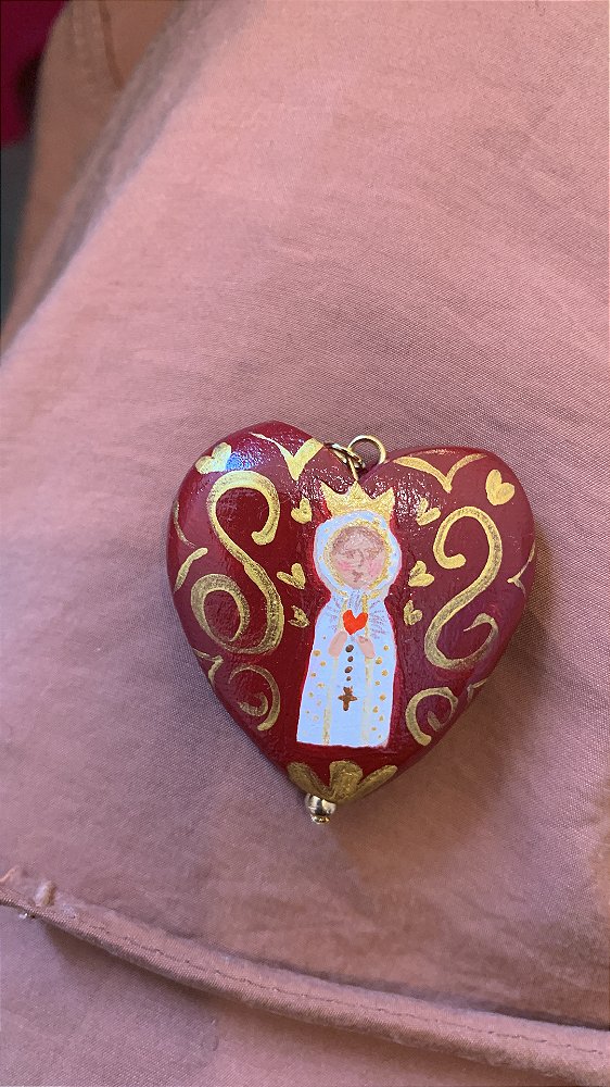 Colar Santinho do coração NS de Fátima G