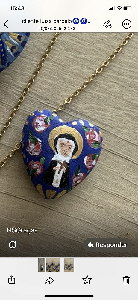 Colar Santinhos do Coração Santa Rita