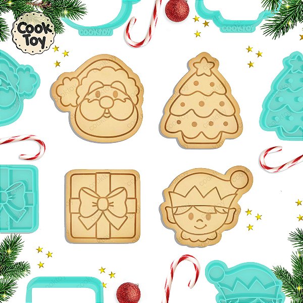 KIT NATAL 03 | Cortador + Carimbo de Biscoito | 5 cm