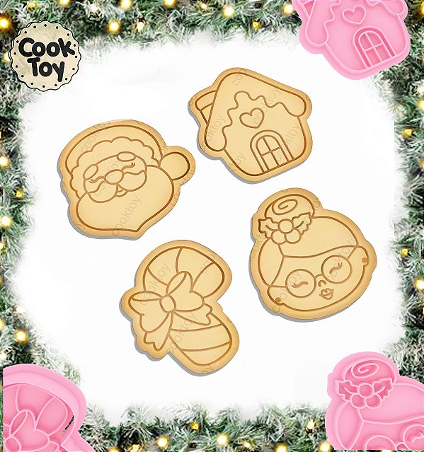 KIT NATAL 04 | Cortador + Carimbo de Biscoito | 5 cm