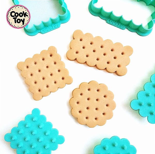 Kit Biscoitos Salgados borda Babado | Cortador + Carimbo de Biscoitos