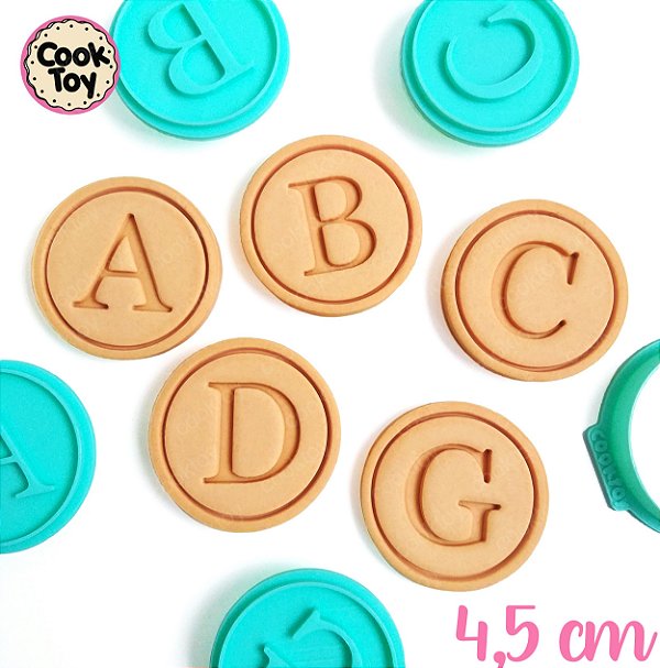 Kit Letras Alfabeto Iniciais 4,5 cm | Cortador + Carimbos