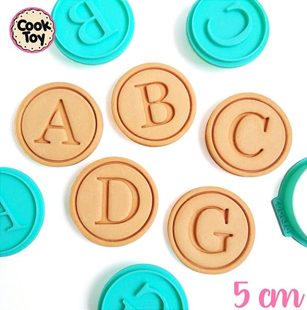 Kit Letras Alfabeto Iniciais 5 cm | Cortador + Carimbos