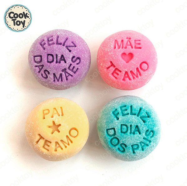 Carimbos para Brigadeiro | Feliz dia das Mães & Feliz dia dos Pais | Mãe Te amo & Pai Te amo