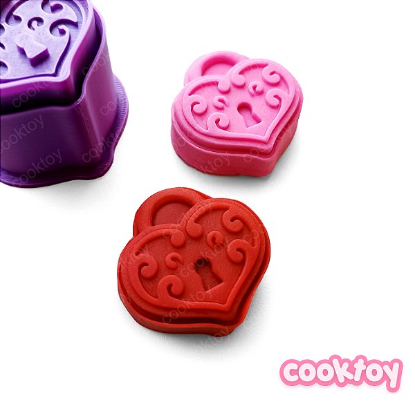 Coração Cadeado do Amor | Modelador Ejetor para Brigadeiro Personalizado