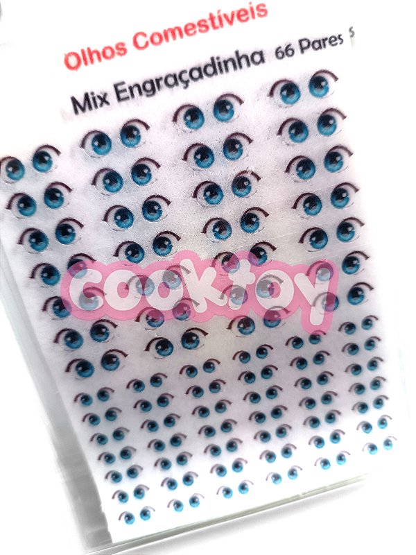 Aplique de Olhos Comestíveis para Brigadeiro - 62 Pares | MIX Modelo Menina