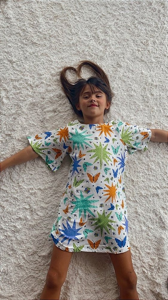 Vestido Infantil Estampado Pólen