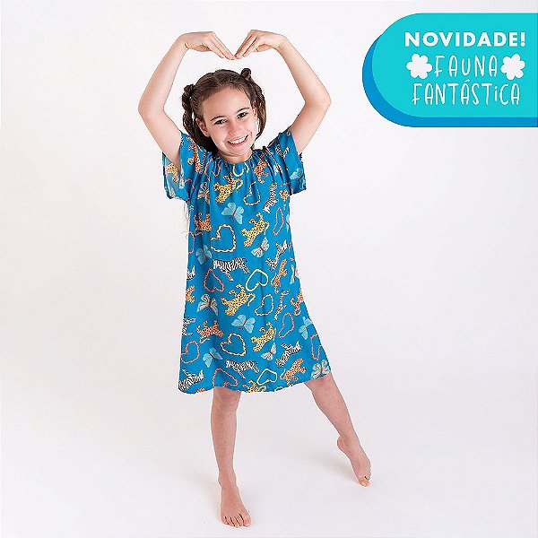 Vestido Infantil Estampado Bicharada