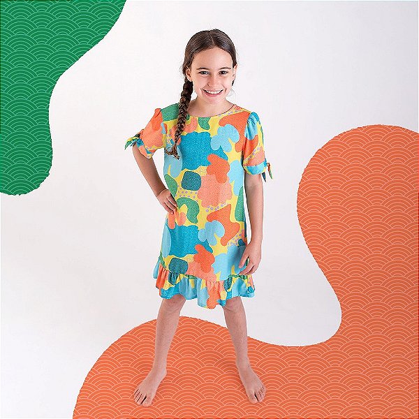 Vestido Infantil Estampado Grafite