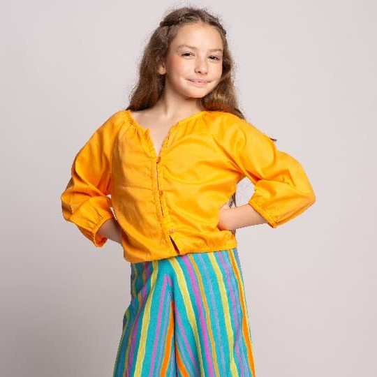 Blusa tricoline laranja