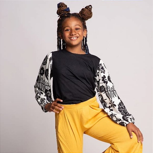 Blusa Cropped Bufante Infantil Meninas Morros PeB