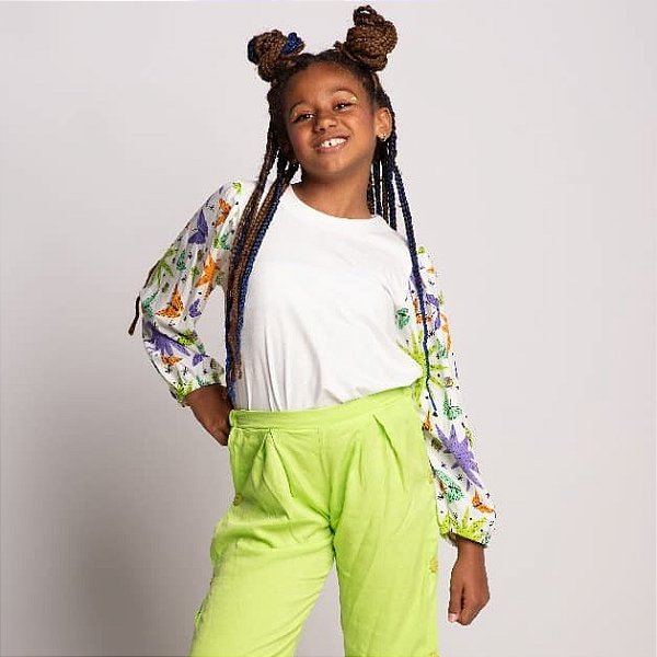 Cropped Infantil Estampada Pólen