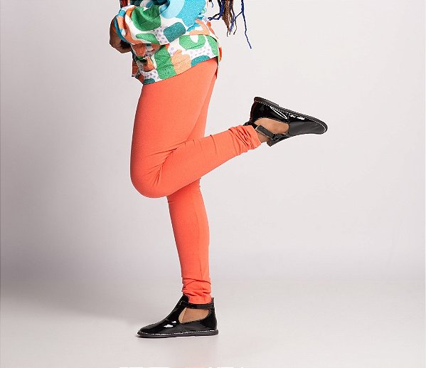 Legging Infantil Menina Algodão Laranja