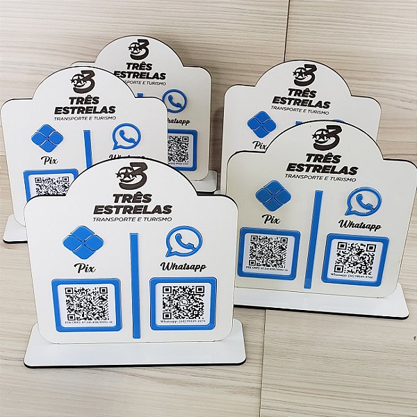 Placa QR Code Modelo Redonda com 2 códigos