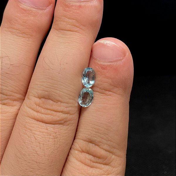 Agua Marinha Oval Par 5X7mm