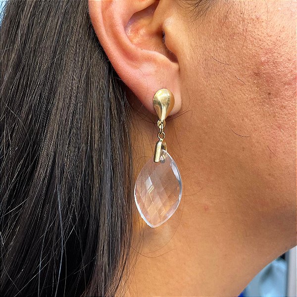 Brinco Banhado a ouro 18k de Cristal 02.