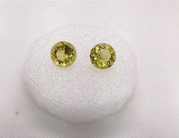 Quartzo Green Gold Redondo Par 12 mm